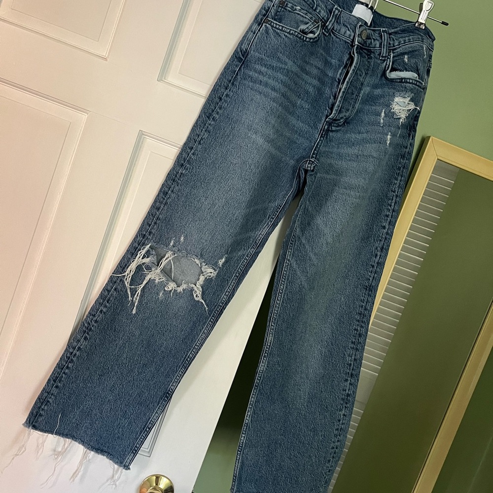 Boyish the Mikey Distressed Straight Leg Jeans in Blue NWOT